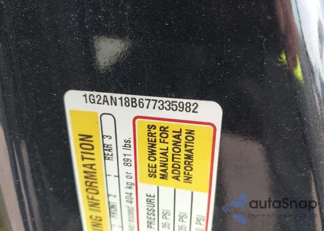 2007 Pontiac G5 Gt z USA, uszkodzony, nr VIN 1G2AN18B677335982
